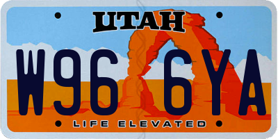 UT license plate W966YA