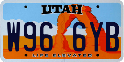 UT license plate W966YB