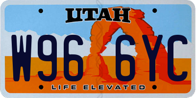 UT license plate W966YC