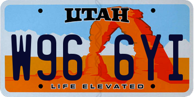 UT license plate W966YI