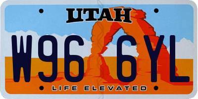 UT license plate W966YL