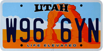 UT license plate W966YN