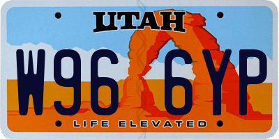 UT license plate W966YP
