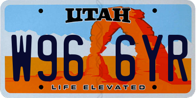 UT license plate W966YR