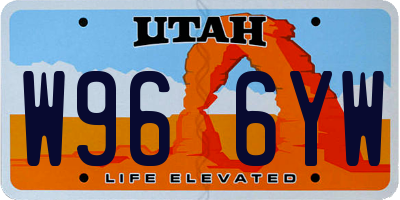 UT license plate W966YW