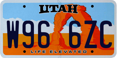 UT license plate W966ZC