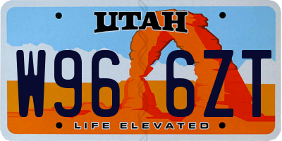 UT license plate W966ZT