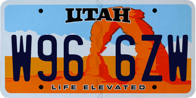 UT license plate W966ZW