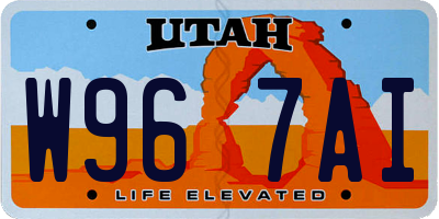 UT license plate W967AI