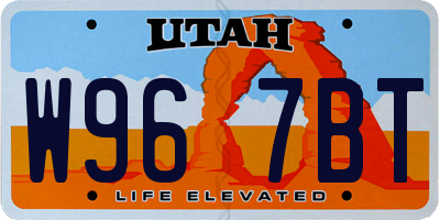 UT license plate W967BT