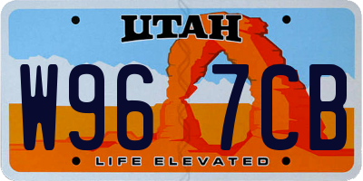 UT license plate W967CB
