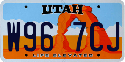 UT license plate W967CJ