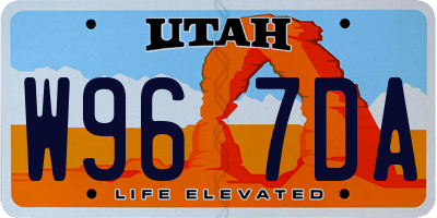 UT license plate W967DA