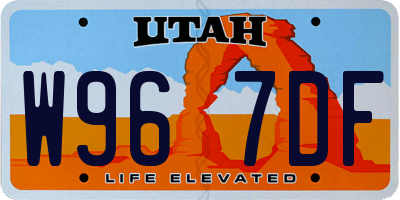 UT license plate W967DF