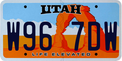 UT license plate W967DW