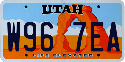 UT license plate W967EA