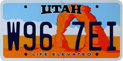 UT license plate W967EI