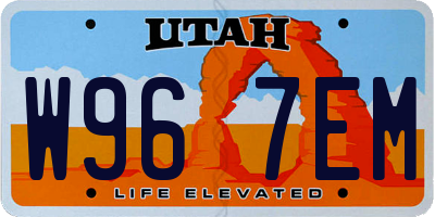 UT license plate W967EM