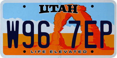 UT license plate W967EP