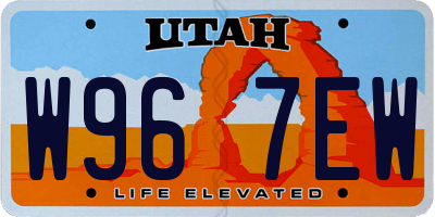UT license plate W967EW