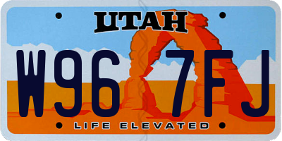 UT license plate W967FJ