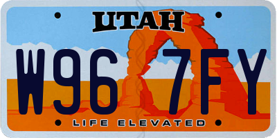 UT license plate W967FY