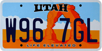 UT license plate W967GL