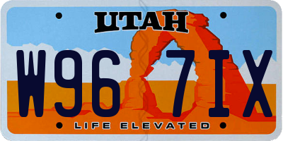 UT license plate W967IX