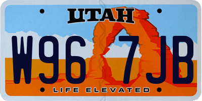 UT license plate W967JB