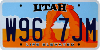 UT license plate W967JM
