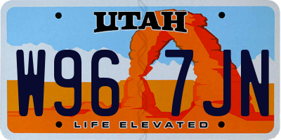 UT license plate W967JN