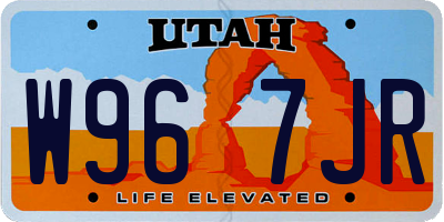UT license plate W967JR