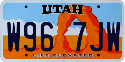 UT license plate W967JW