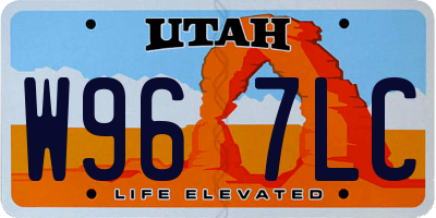 UT license plate W967LC