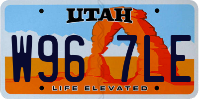 UT license plate W967LE