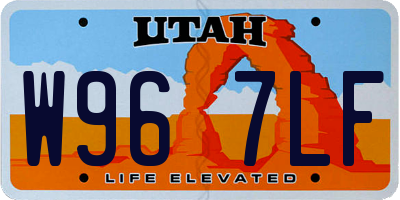 UT license plate W967LF