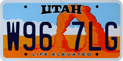 UT license plate W967LG