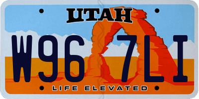 UT license plate W967LI
