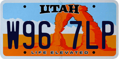 UT license plate W967LP