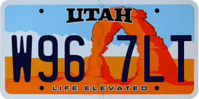 UT license plate W967LT