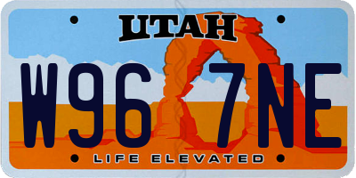 UT license plate W967NE