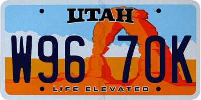 UT license plate W967OK