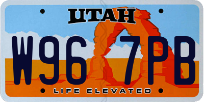 UT license plate W967PB
