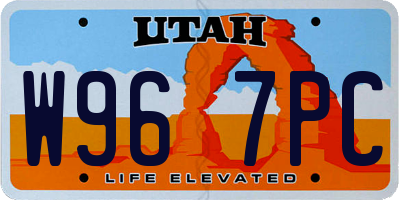 UT license plate W967PC
