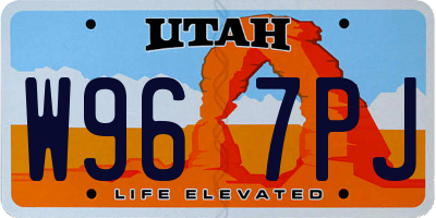UT license plate W967PJ