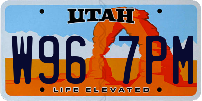 UT license plate W967PM