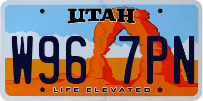UT license plate W967PN