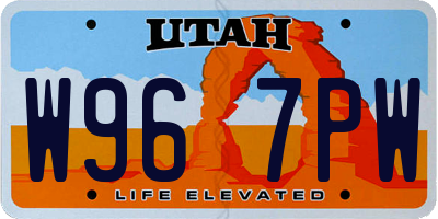 UT license plate W967PW