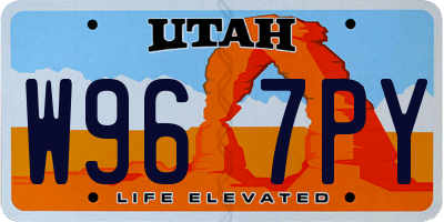 UT license plate W967PY