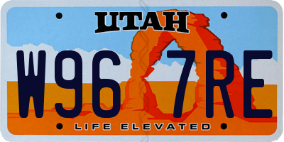 UT license plate W967RE